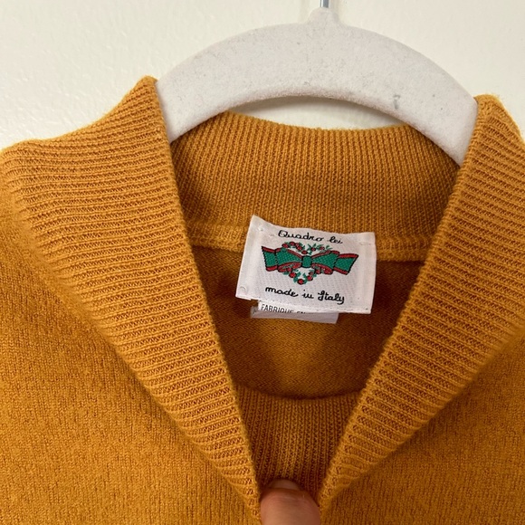 Vintage mustard Italian wool mock neck sweater - Picture 3 of 6